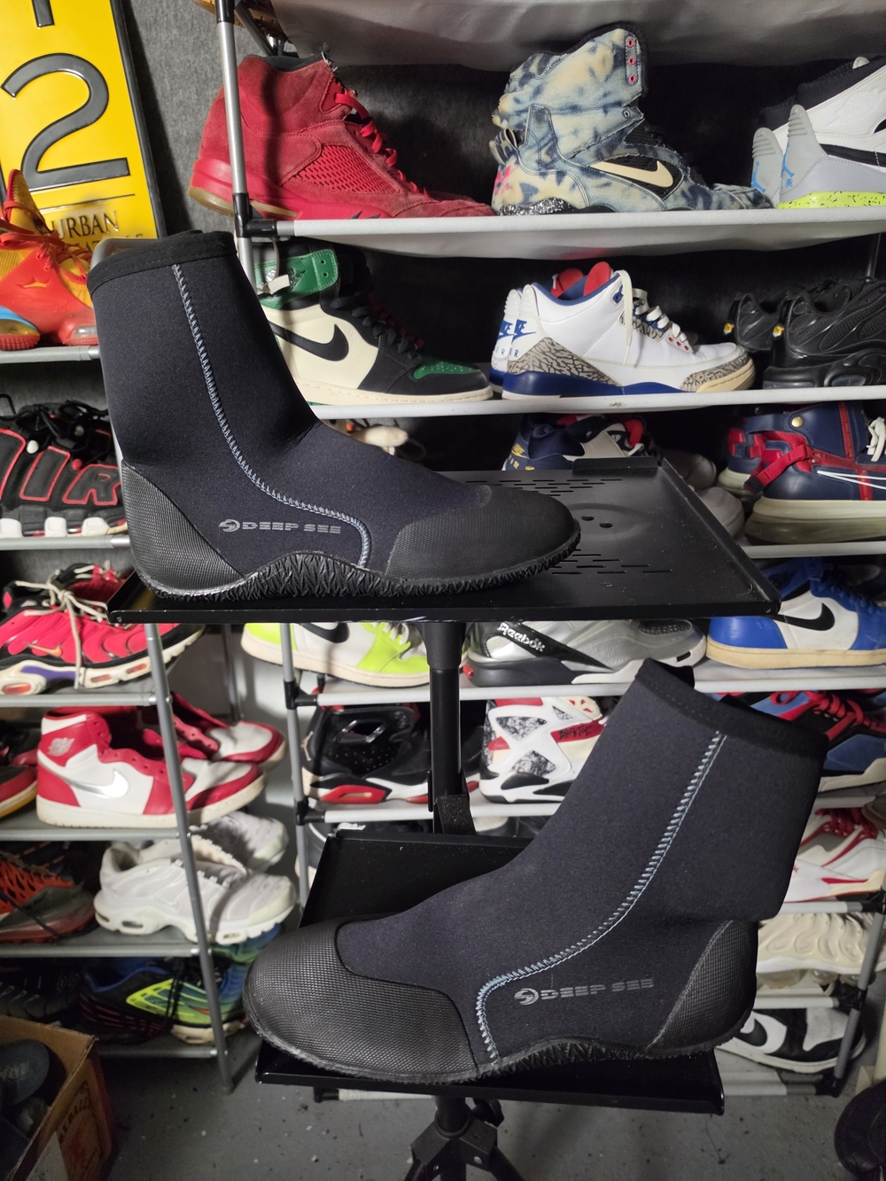 🔥 Men’s Deep See Black Neoprene Water Boots Diving Scuba Size 10